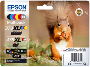 Multipack 6-colours 378XL / 478XL Claria Photo HD Ink