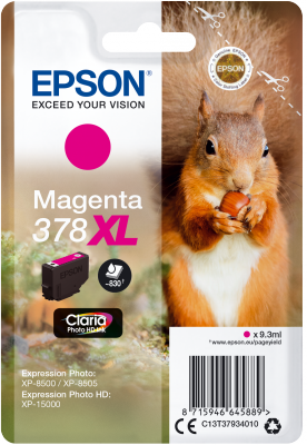 Epson Singlepack Magenta 378XL Claria Photo HD Ink