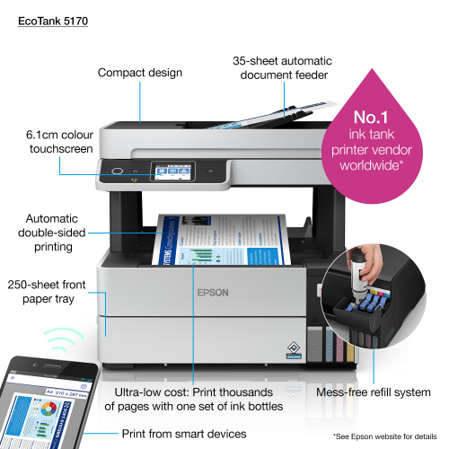 Epson EcoTank ET-5170 A4 Colour Inkjet Multifunction Printer