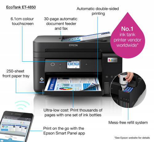 Epson EcoTank ET-4850 A4 Colour Inkjet Multifunction Printer