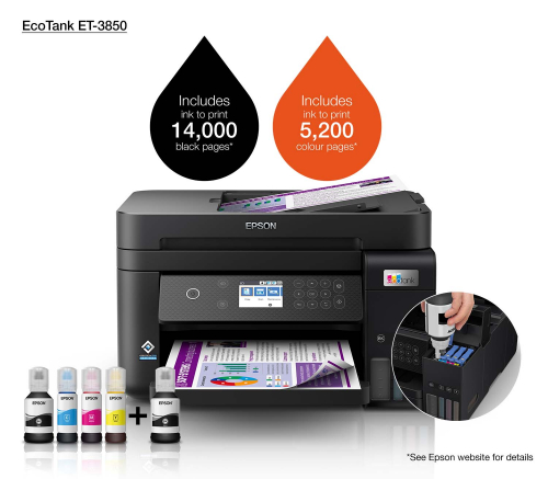 Epson EcoTank ET-3850 A4 Colour Inkjet Multifunction Printer